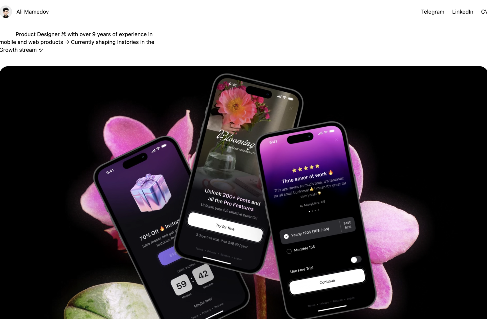 Ali Mamedov portfolio preview