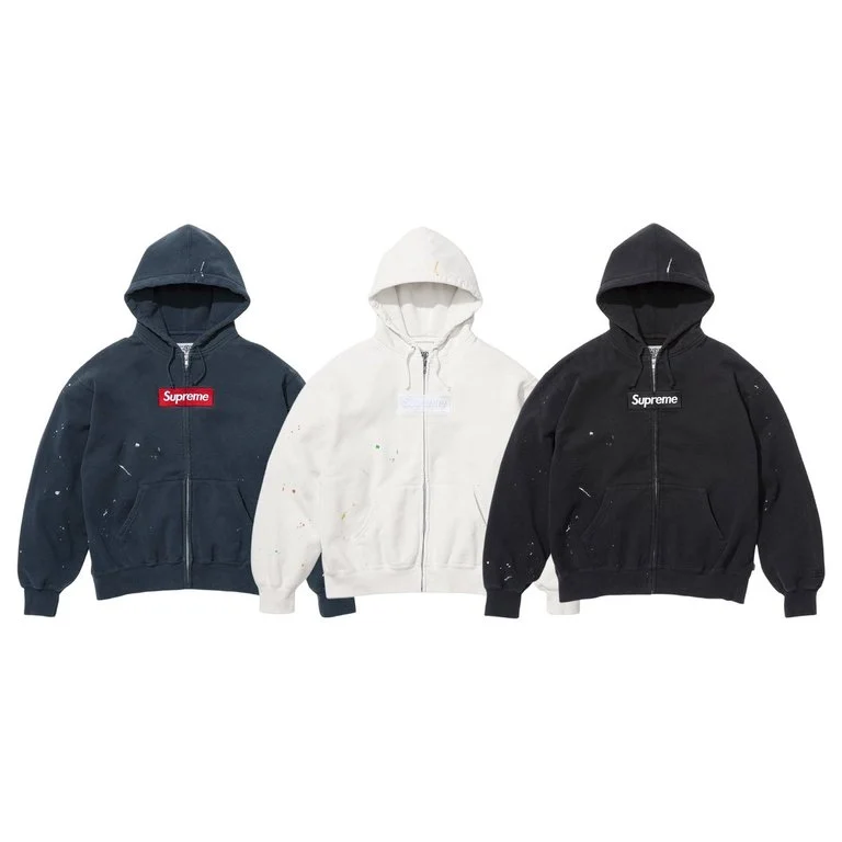 Supreme x MM6 Maison Margiela Box Logo Zip Hoodie — купить | MANIA