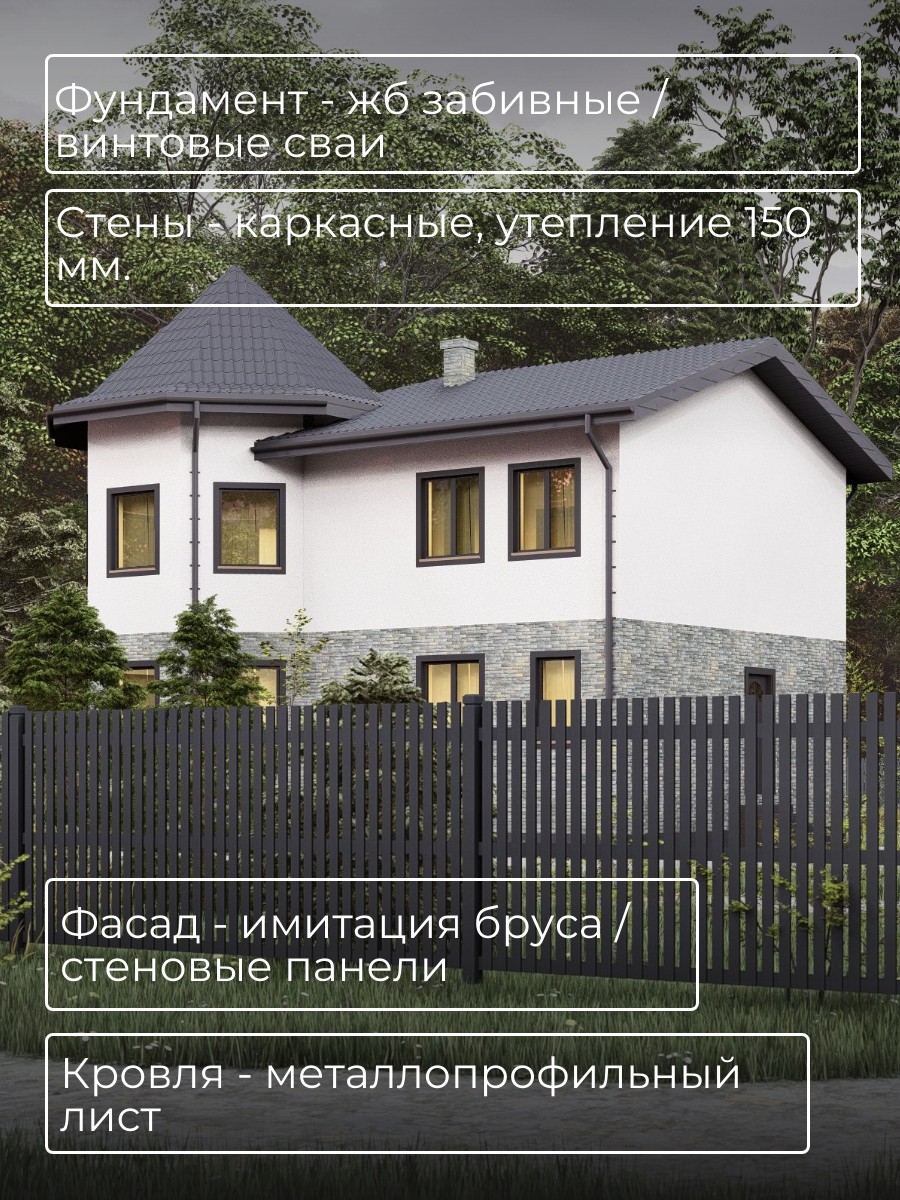 Проект дома 153 м2 / Каркасник / 2 этажа — фото 4