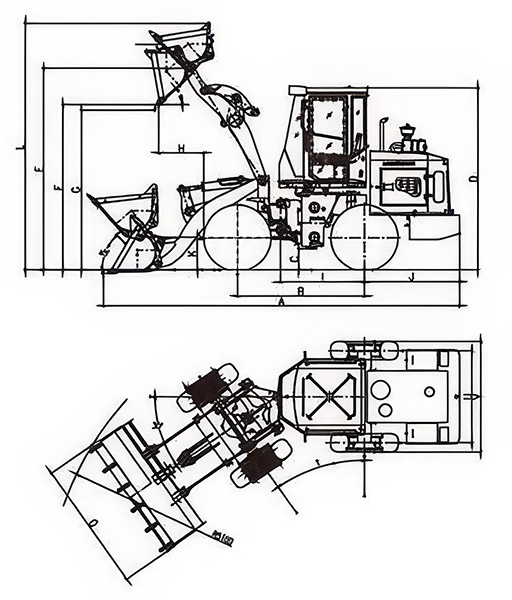 Схема и габариты Lonking CDM816