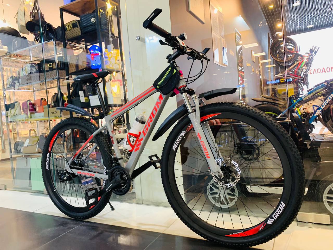 Велосипед горный скоростной GROM GA300 29'' красный/серый - GROM