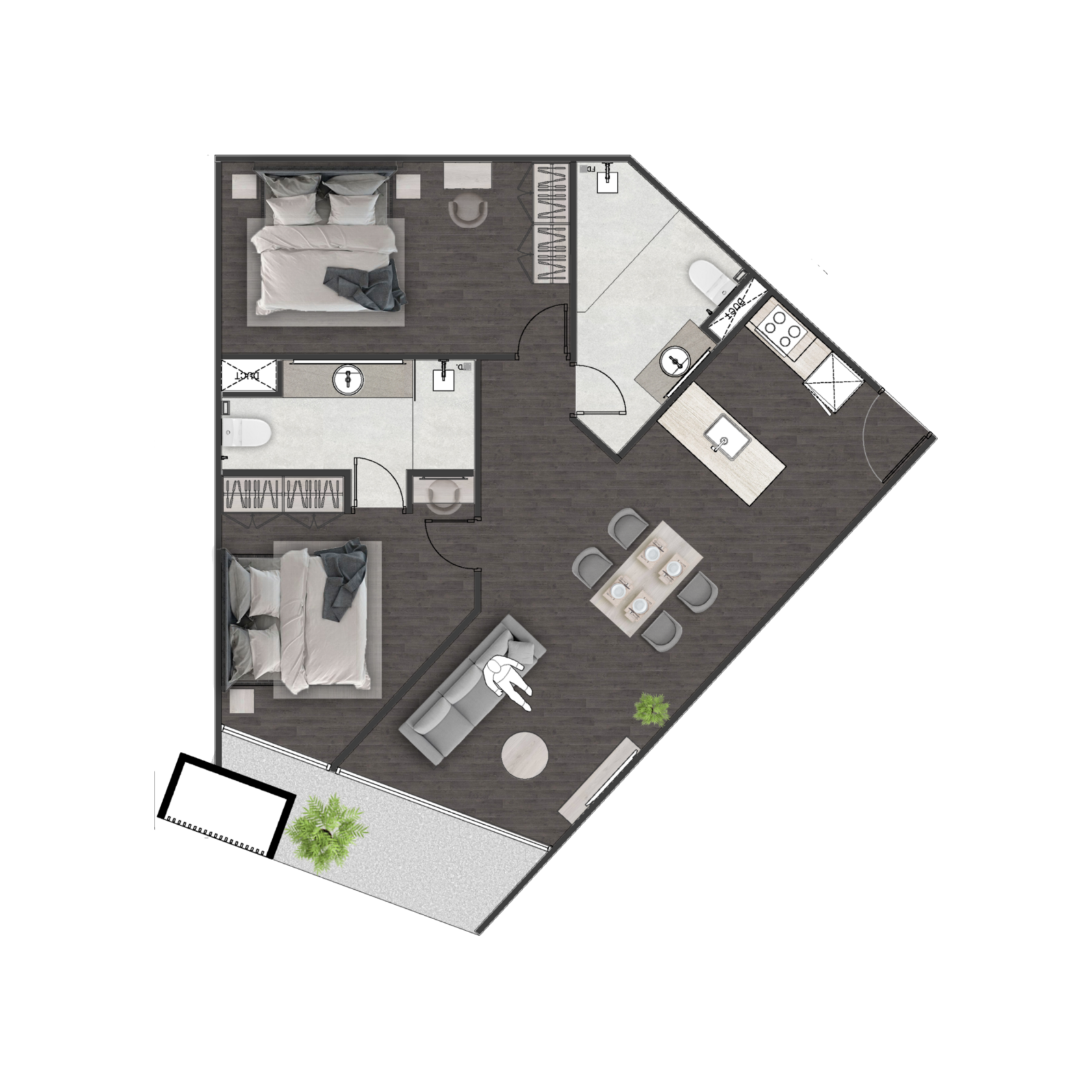 Unit 4408 — 2 Bed · 84.43 m²