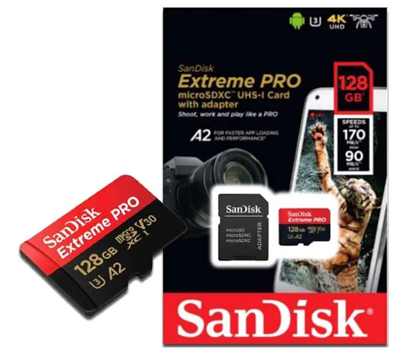 Карта памяти microsd sandisk extreme pro 128gb