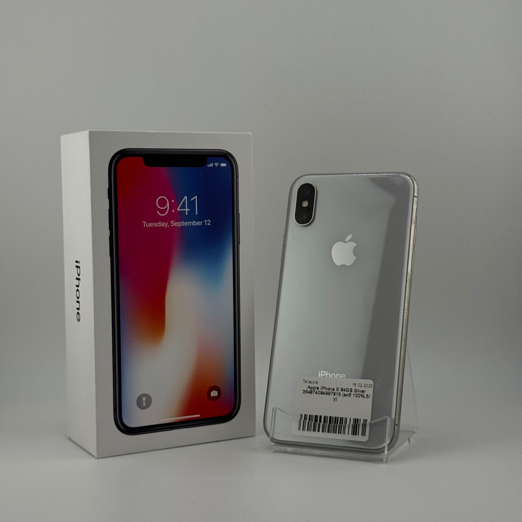 Apple iPhone X 64GB Silver (акб 100%,б/у)