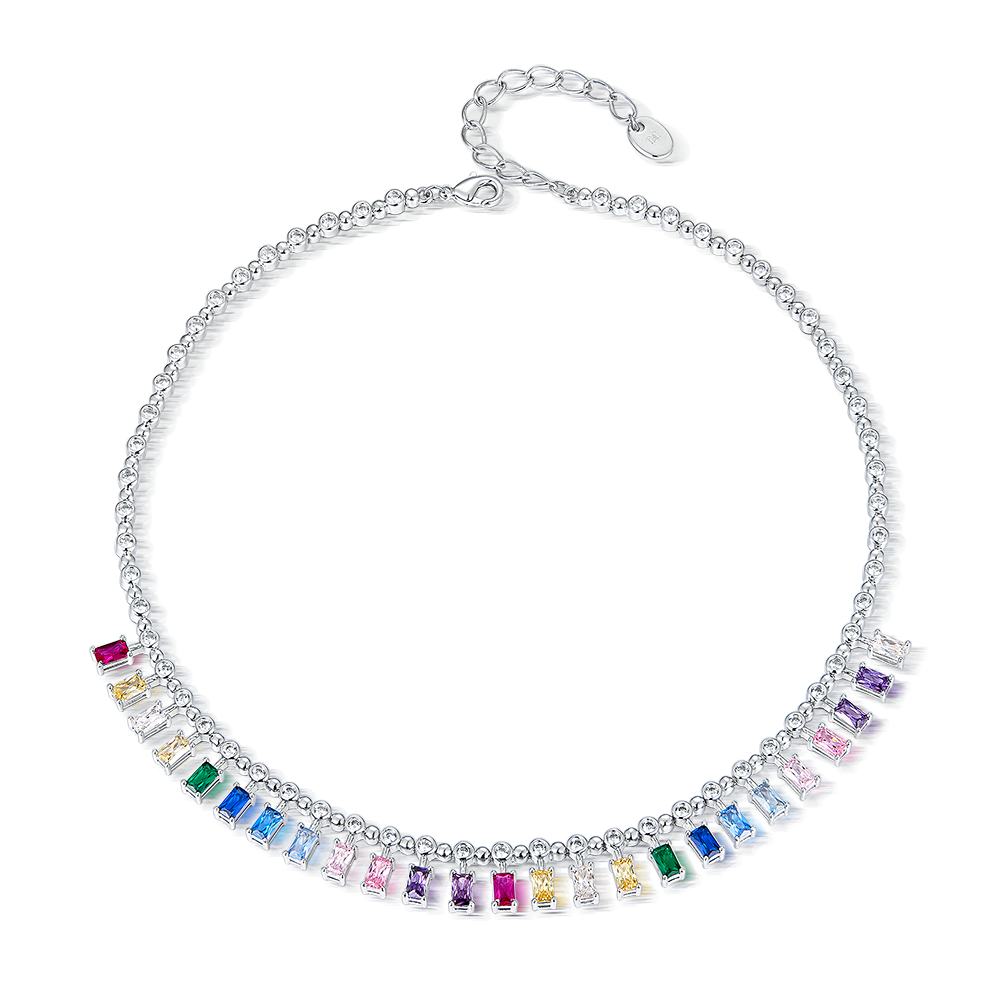 Колье с камнями Радуга