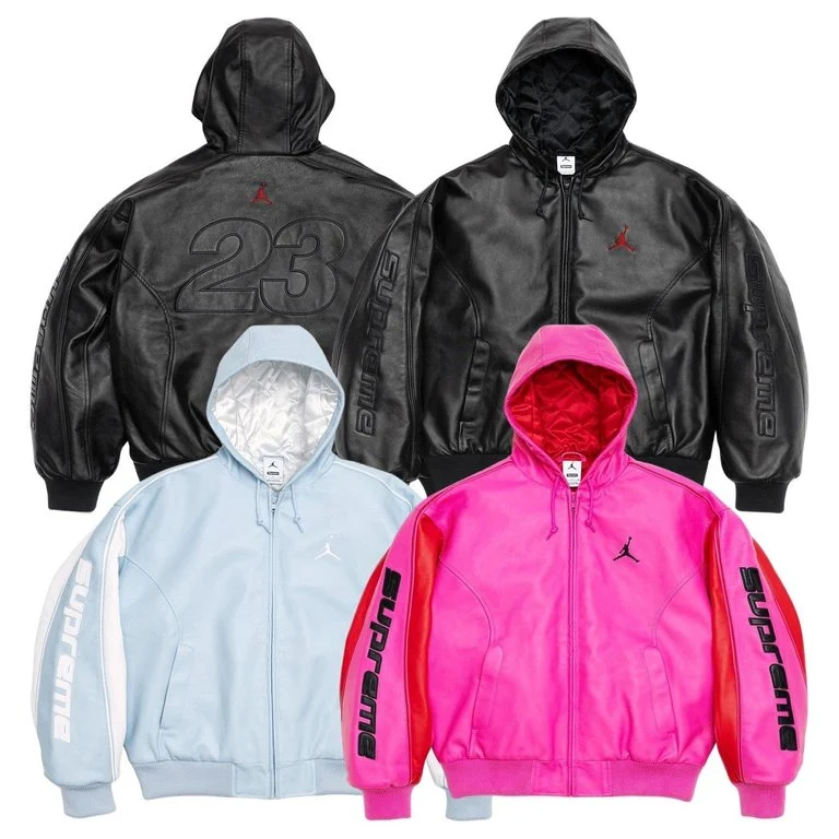 ジャケット・アウター Supreme Jordan Leather Hooded Jacket Supreme x Jordan Hooded Leather Jacket купить оригинал в MANIA Store