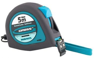 Рулетка "Ergonomisch", 5 м x 19 мм, магнитный обрезиненный зацеп// Gross