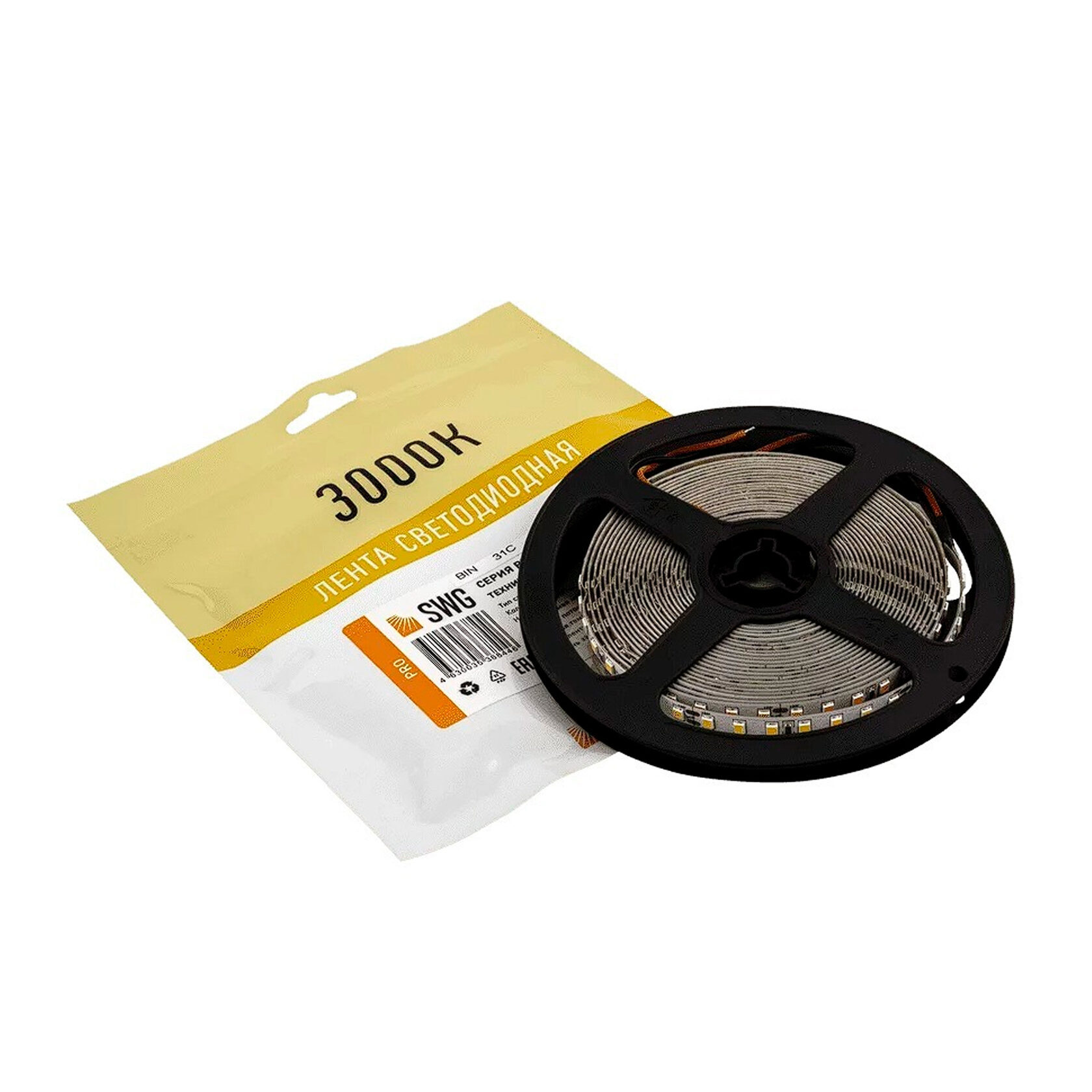 Лента светодиодная SWG PRO COB, 320 LED/м, 5 Вт/м, 490 LM, 24В , IP20