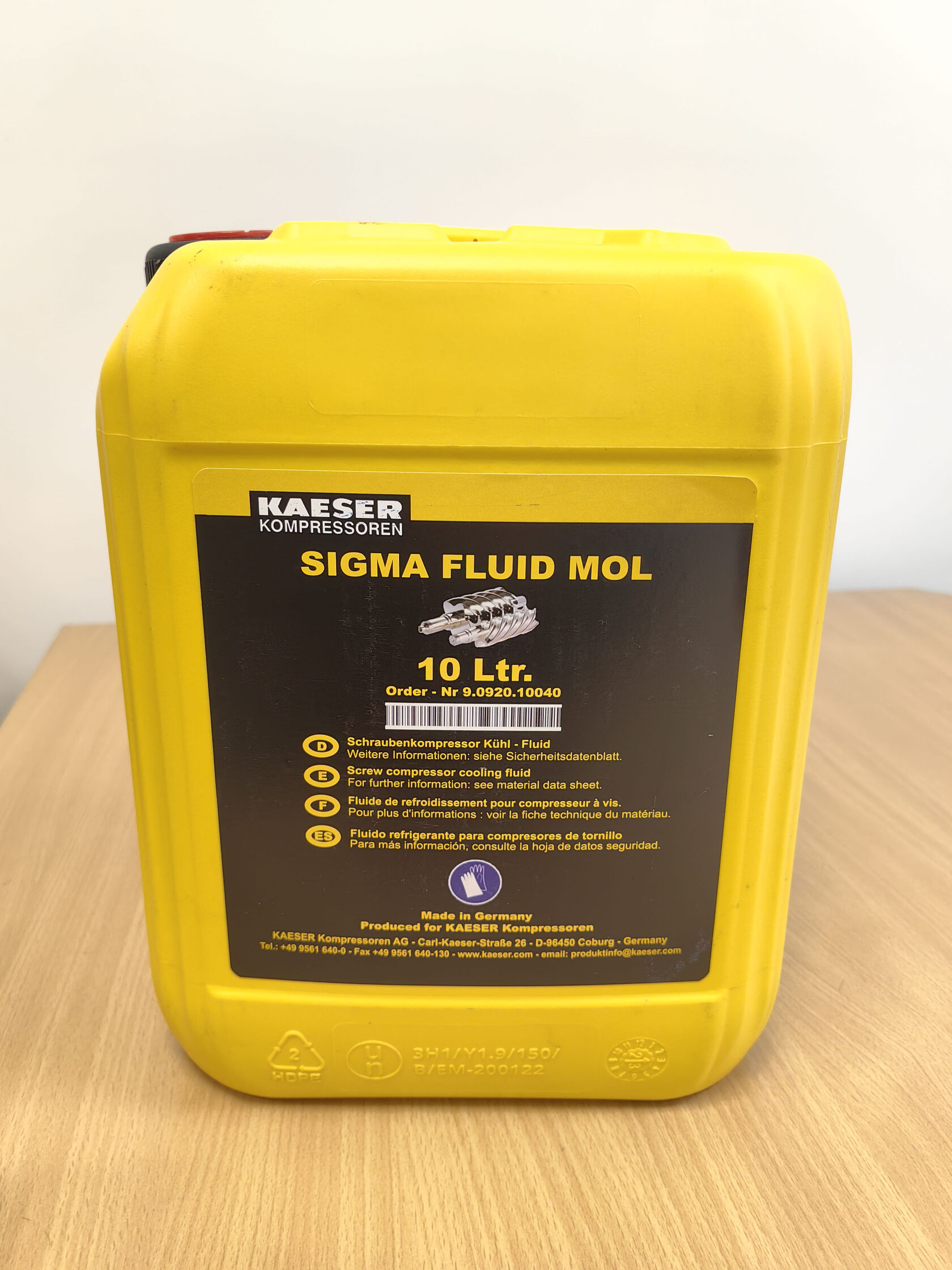 Оригинальное компрессорное масло KAESER SIGMA FLUID MOL 10 л 9.0920.10040