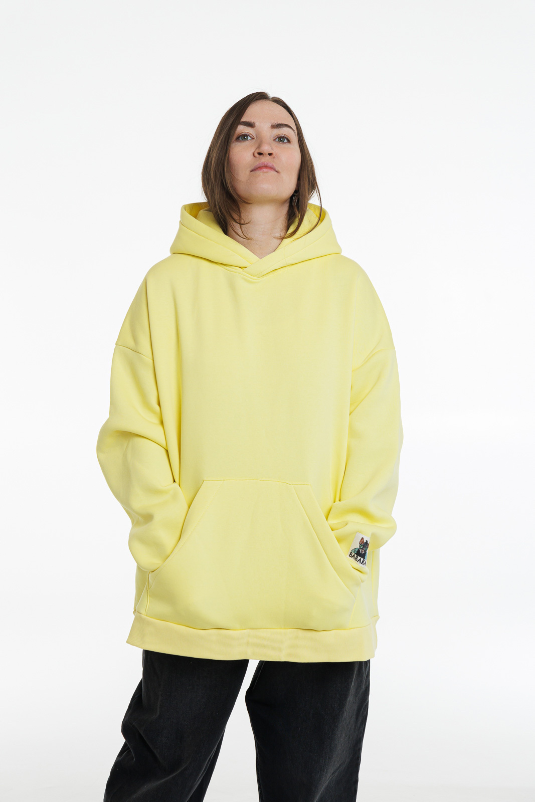 Жёлтое оверсайз худи Babaka Store