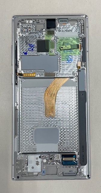 Дисплей с тачскрином Samsung (Самсунг) S22 Ultra / S908 (сервисный 100% оригинал) (серебро) с рамкой