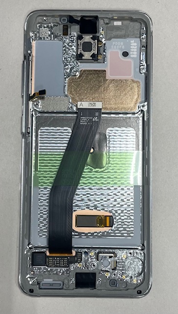 Дисплей с тачскрином Samsung (Самсунг) S20 / G980 (сервисный 100% оригинал) (серебро) с рамкой