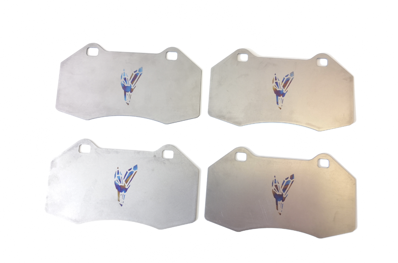 Titanium brake pad shims for Alfa Romeo Mito