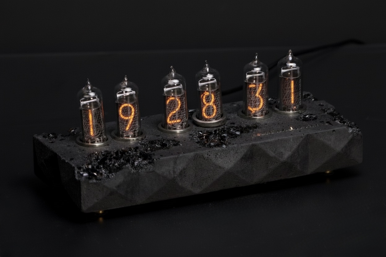 Saturn-C Erosion: Crystal nixie clock, view 3