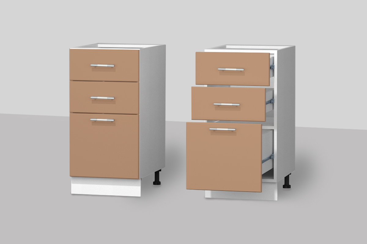 Шкаф кухонный Лофт нижний с 3 ящиками 400 мм | Интернет-магазин Крафт ...