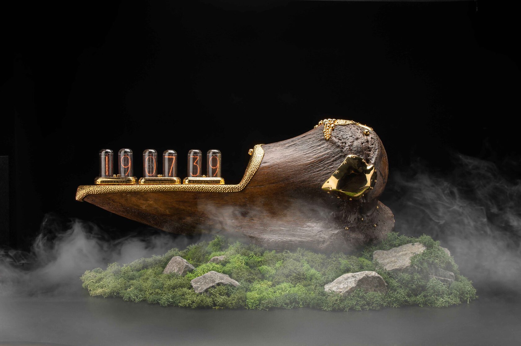 Relics: Mammoth Femur nixie tube clock