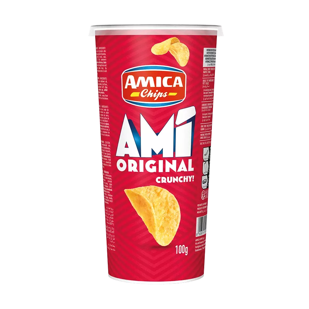 Снек соленый картофельный с классическим вкусом AMI, AMICA CHIPS, 0,100 кг (туба)