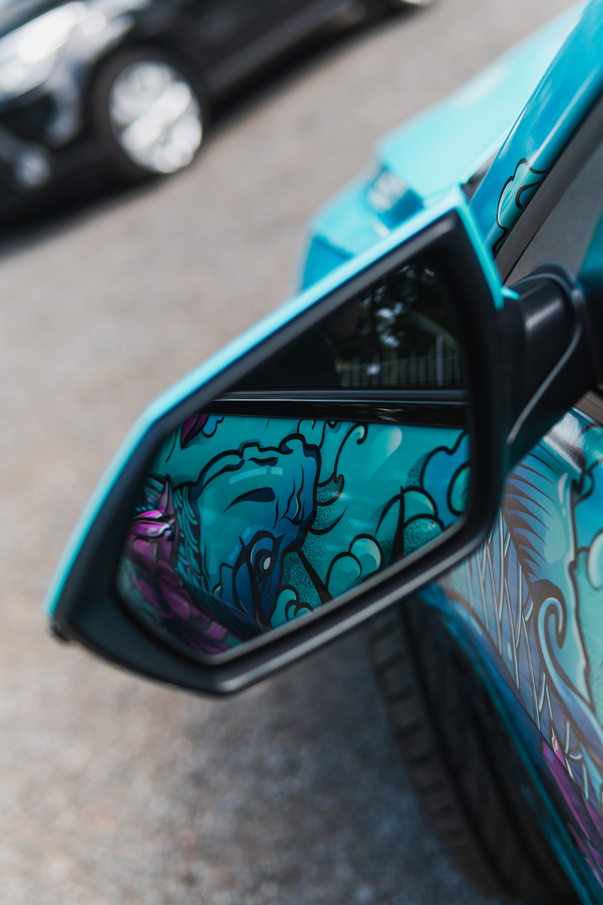 Hyundai Elantra Two Face — авторская иллюстрация на перламутровой плёнке, ракурс 15