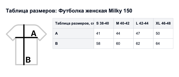 Таблица размеров