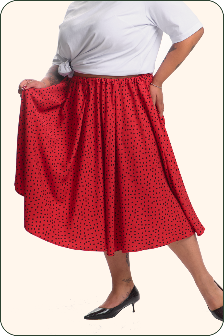 Юбка «Колокольчик» - one size (50-60) - красный