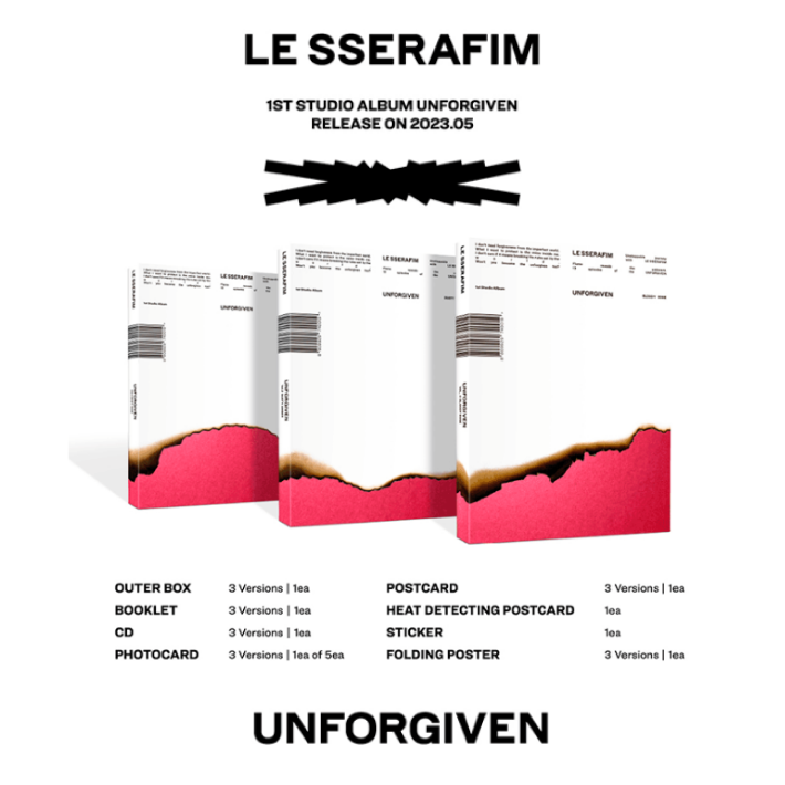 Альбом LE SSERAFIM UNFORGIVEN — что внутри