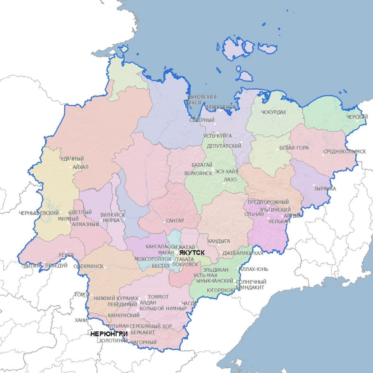 Мо якутия. Карта Республики Саха Якутия. Республика Саха на карте России с районами. Республика Саха Якутия на карте России.