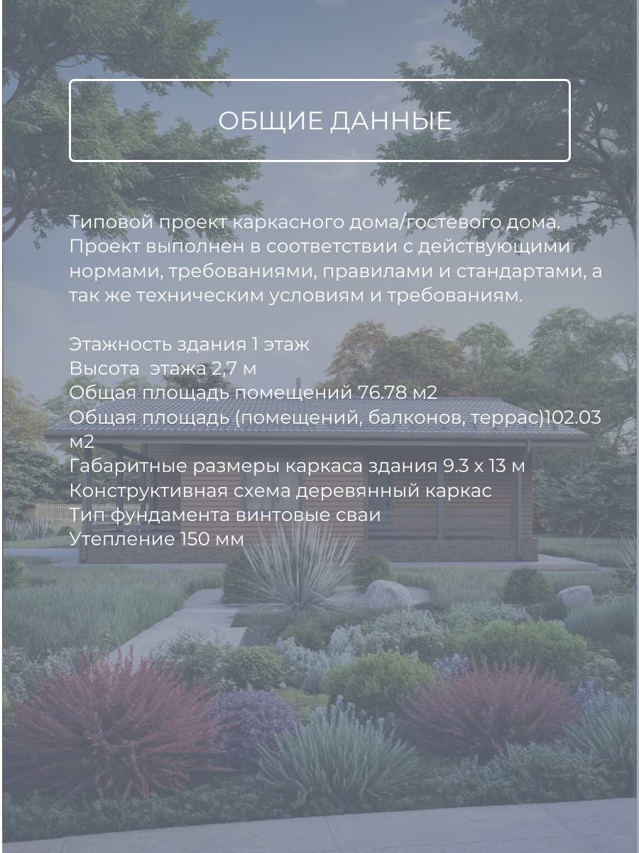 Проект дома 77 м2 / Каркасник / 1 этаж / — фото 6