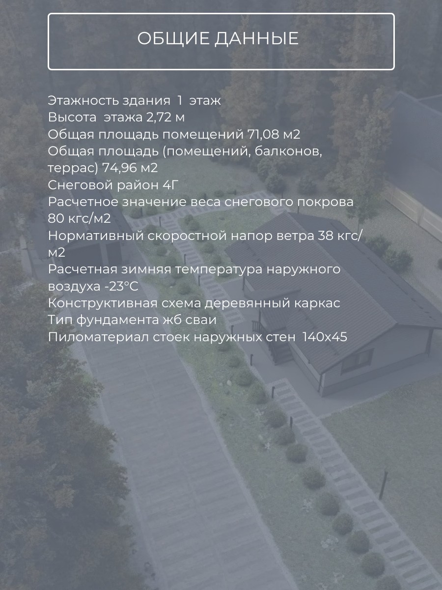 Проект дома 71 м2/ Каркасник / 1 этаж /  — фото 8