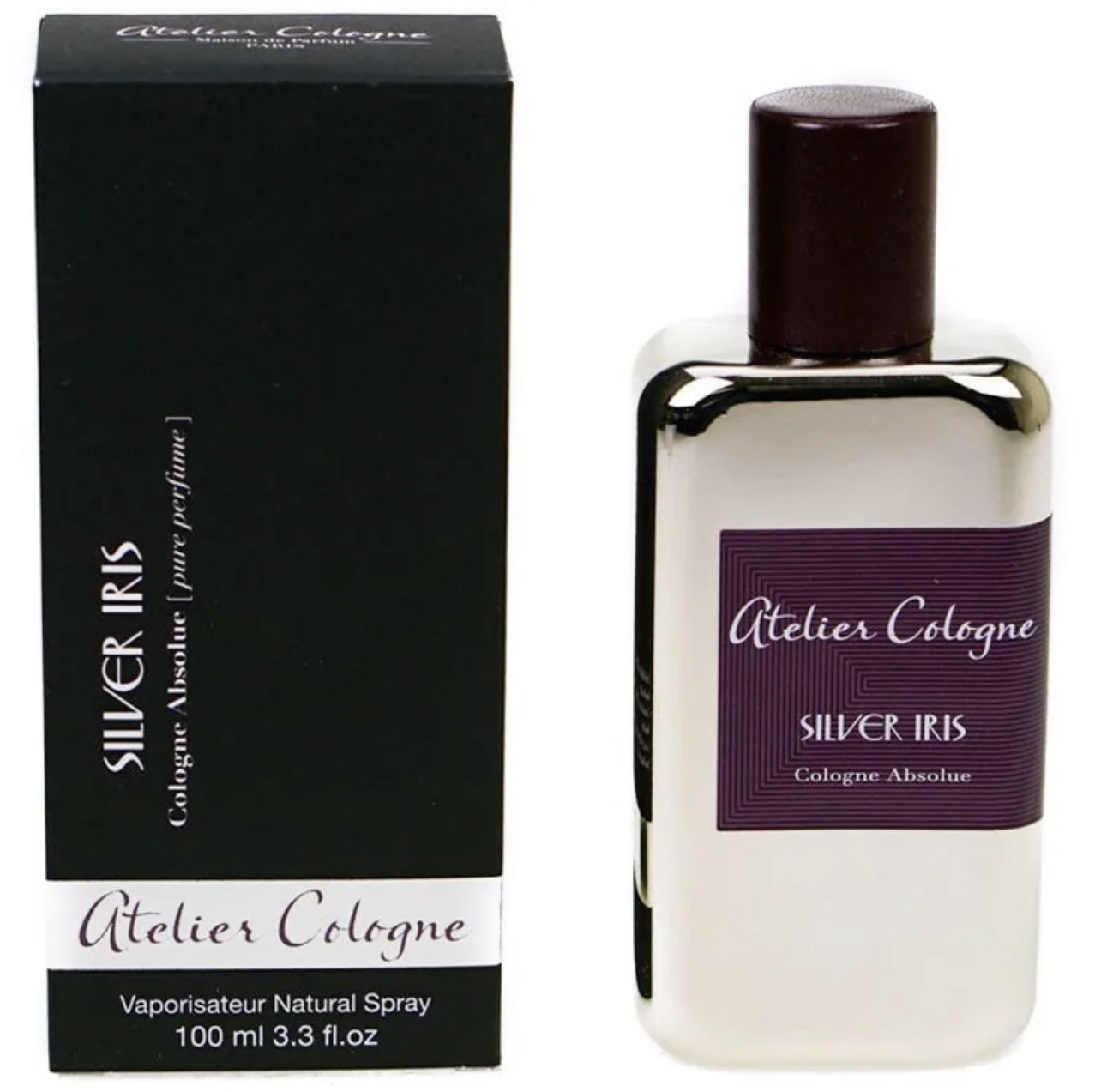 Atelier cologne gold leather. Atelier Cologne Silver Iris. Сильвер Ирис ателье Колонь. Atelier Cologne Silver Iris Unisex Cologne Absolue 100ml. Ирис Сильвер ателье Колонь Парфюм 30 мл.