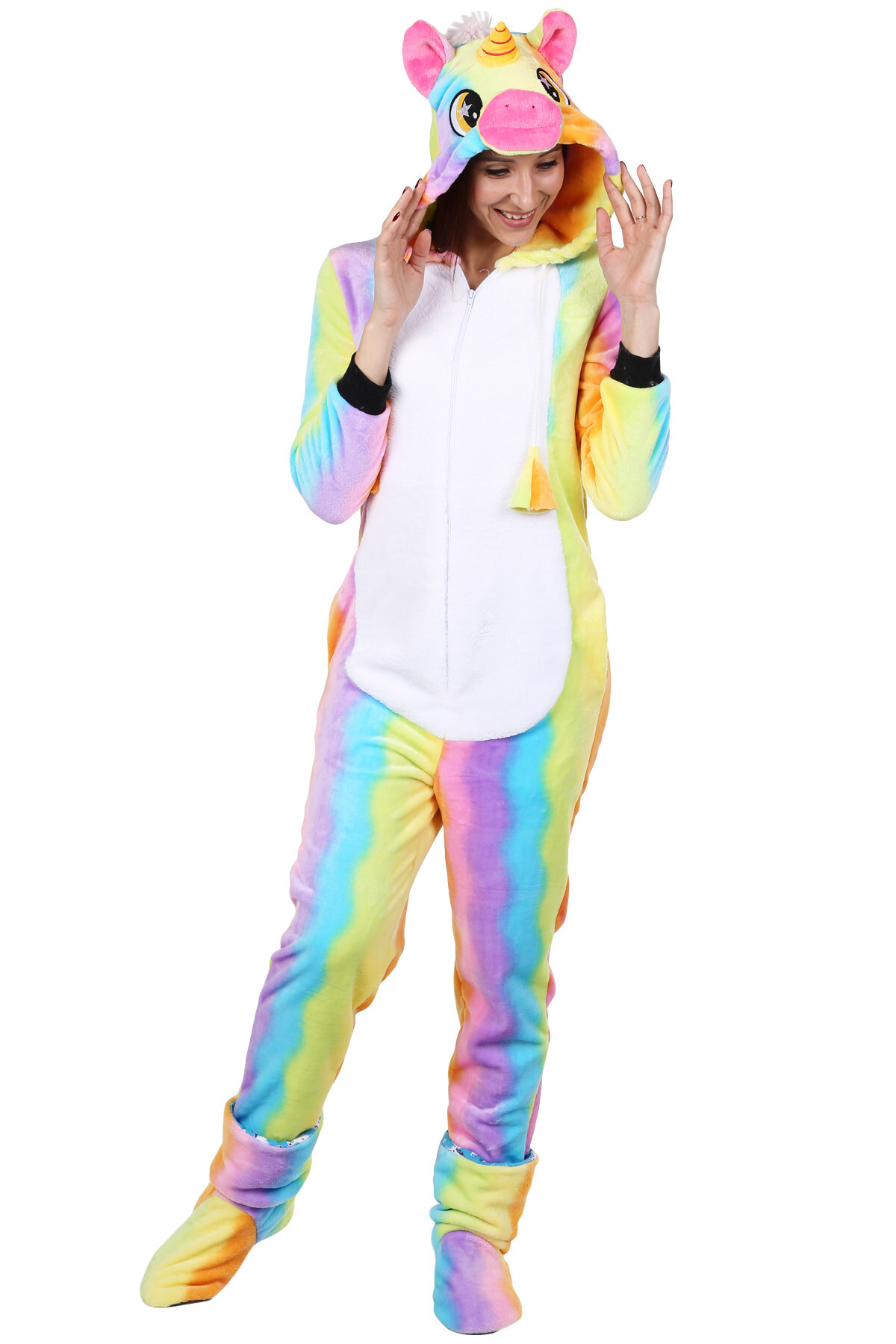 
Комбинезон "Кигуруми" женский "Единорожка" радуга
