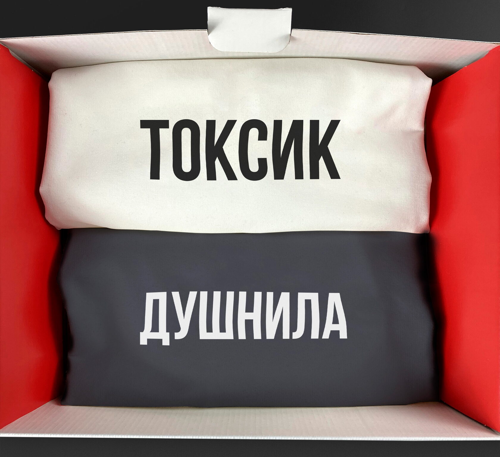парные футболки, толстовки с принтом Душнила и Токсик