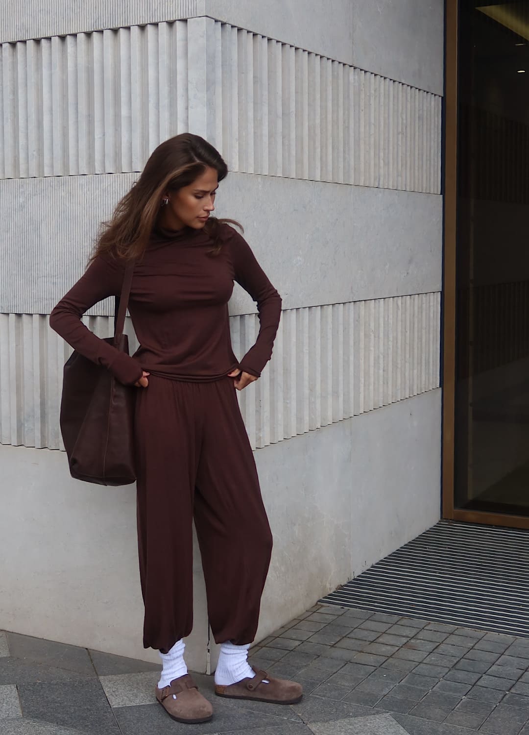 

Костюм из шерсти: водолазка + шаровары - Коричневый, Brown;коричневый