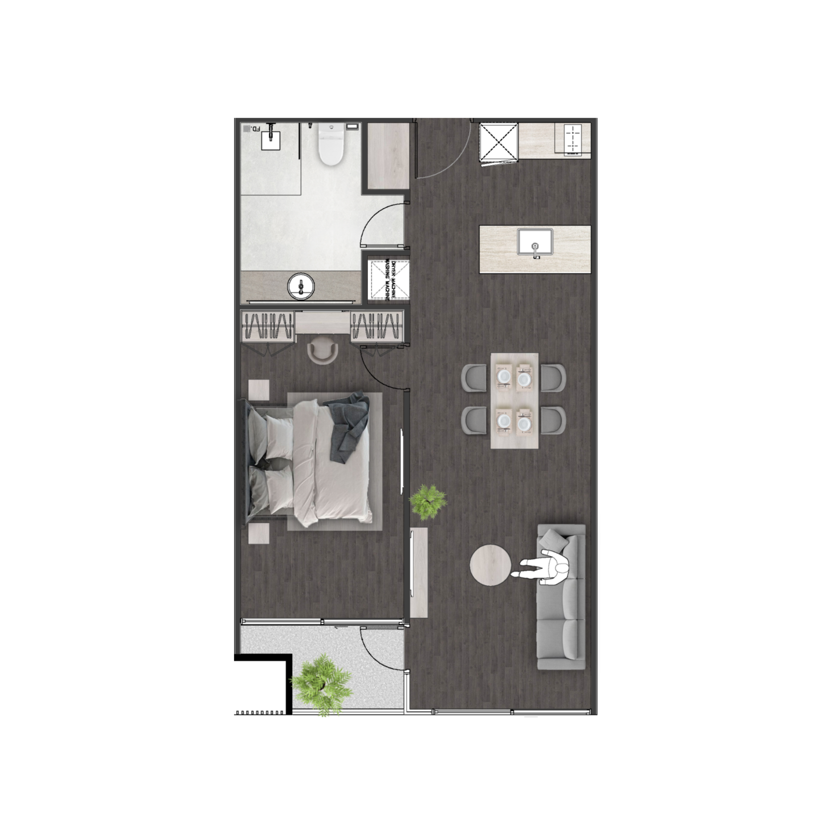 Unit 1710 — 1 Bed · 59.4 m²