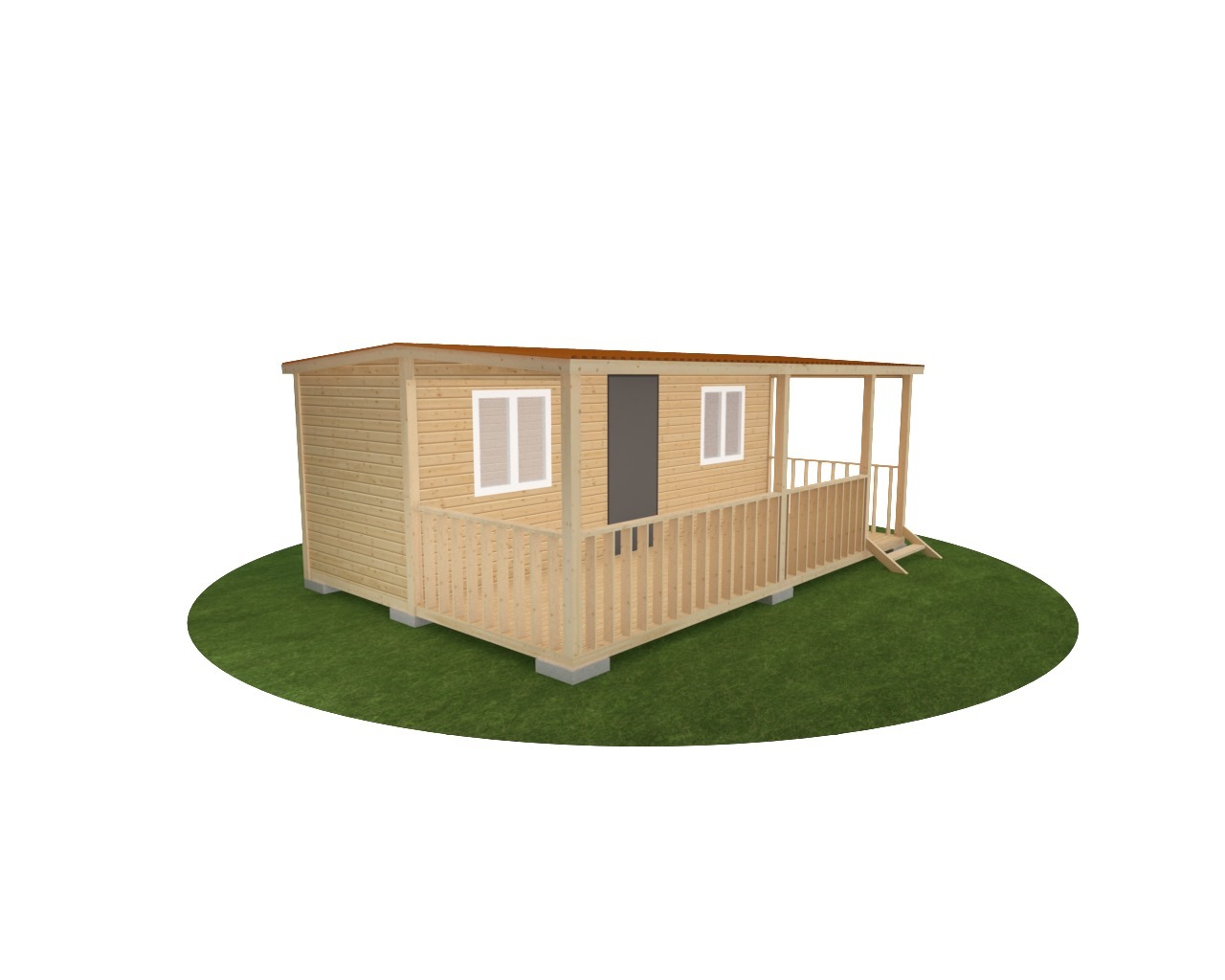 Бытовка для дачи 6х3 м (утепленная) + веранда 6х2 м