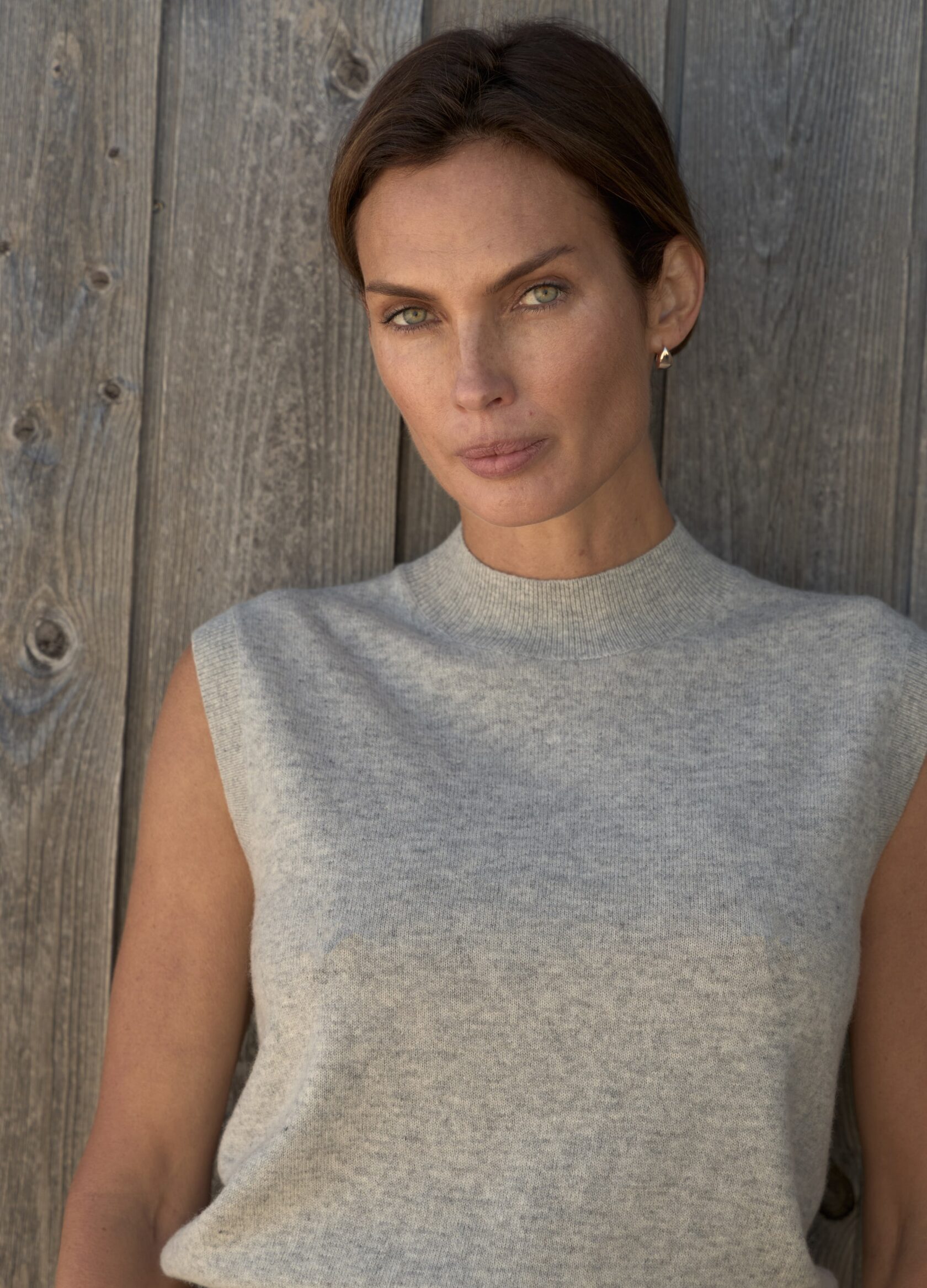 

Вязаный топ из 100% шерсти мериноса - Серый, Cozy grey;серый