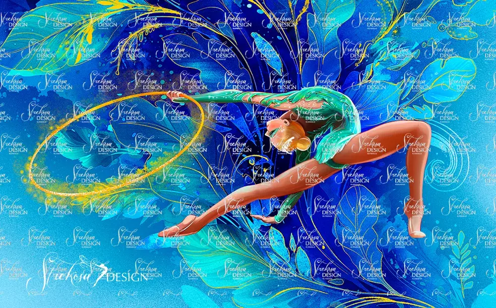 Anastasiia rhythmic gymnastics hoop illustration by Strekosa Design