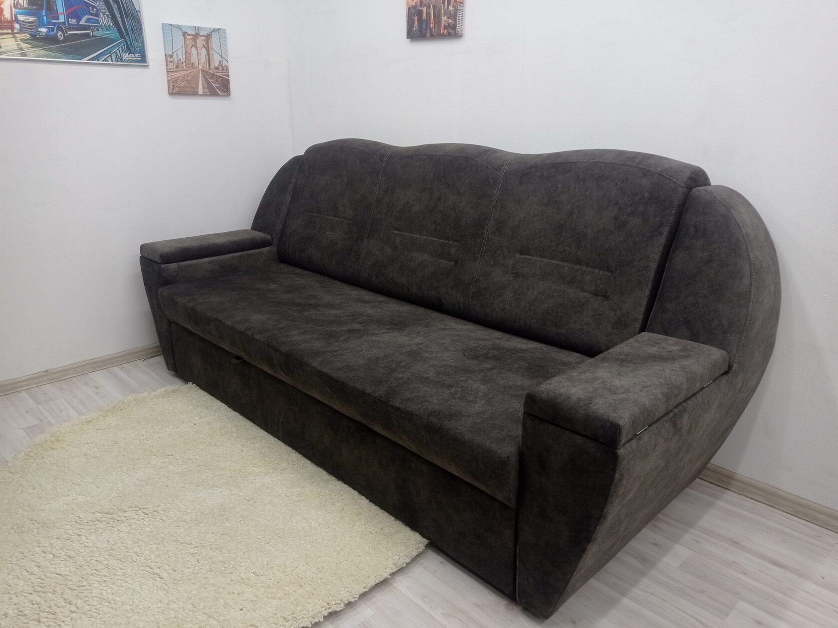 Диван Сидней трехместный прямой с баром | Интернет-магазин Крафт Мебель