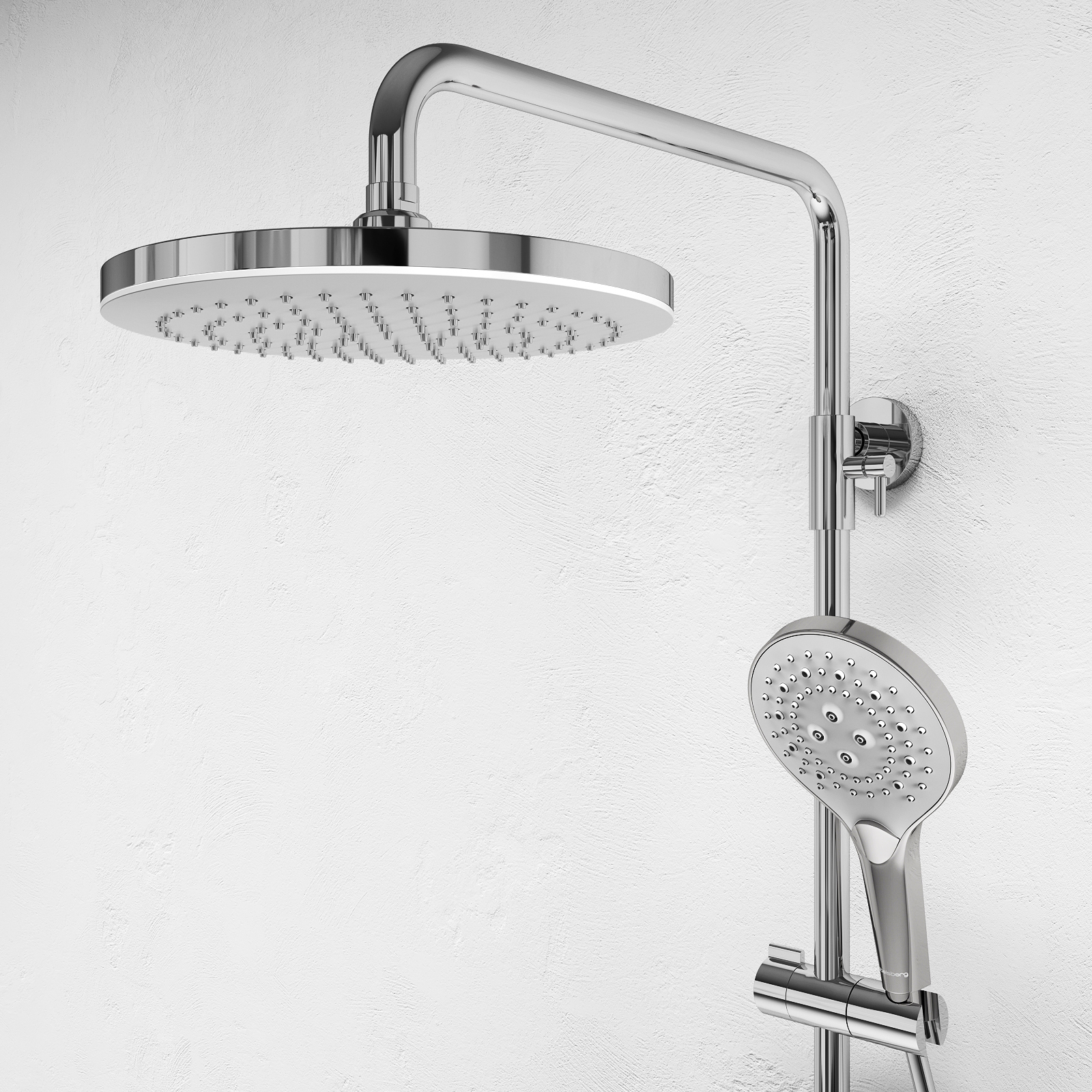 Душевая система Perfecta с изливом, круглая, глянцевый хром