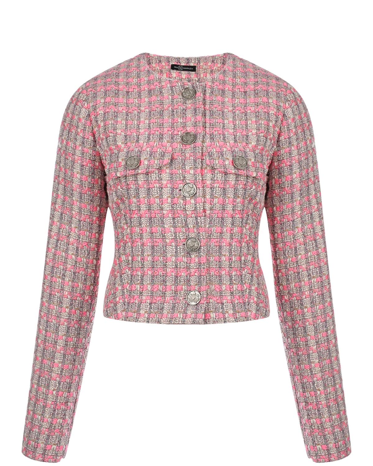 Короткий твидовый жакет в стиле Шанель