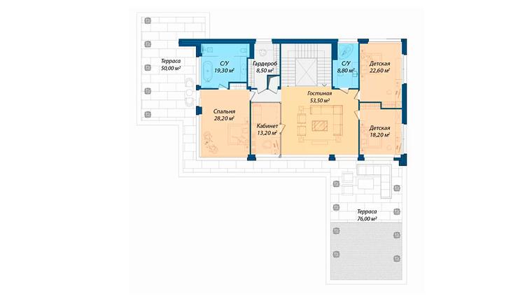 Планировка 2 этажа дома Футуризм МП-770, 770 м²— Премиум Хаус