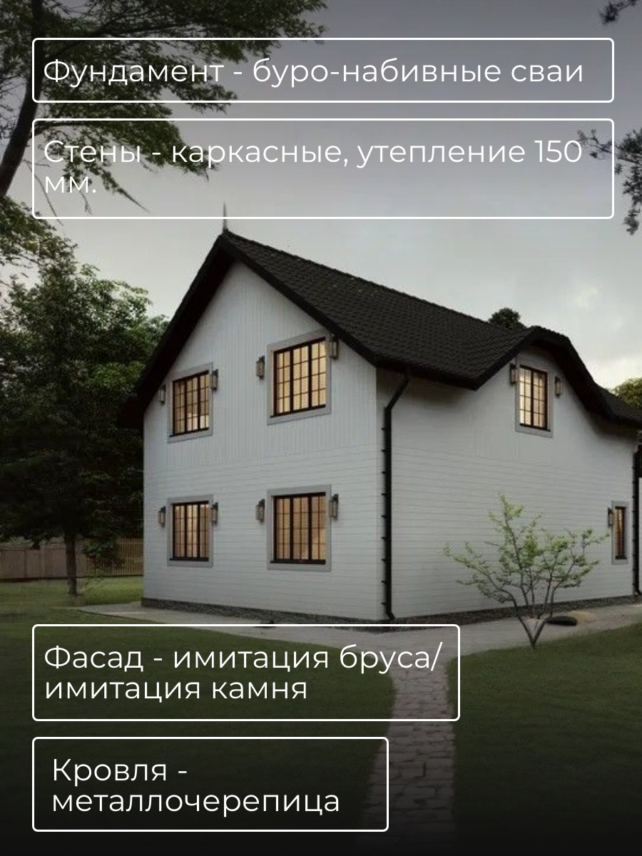 Проект дома 147 м2 / Каркасник / 2 этажа — фото 5