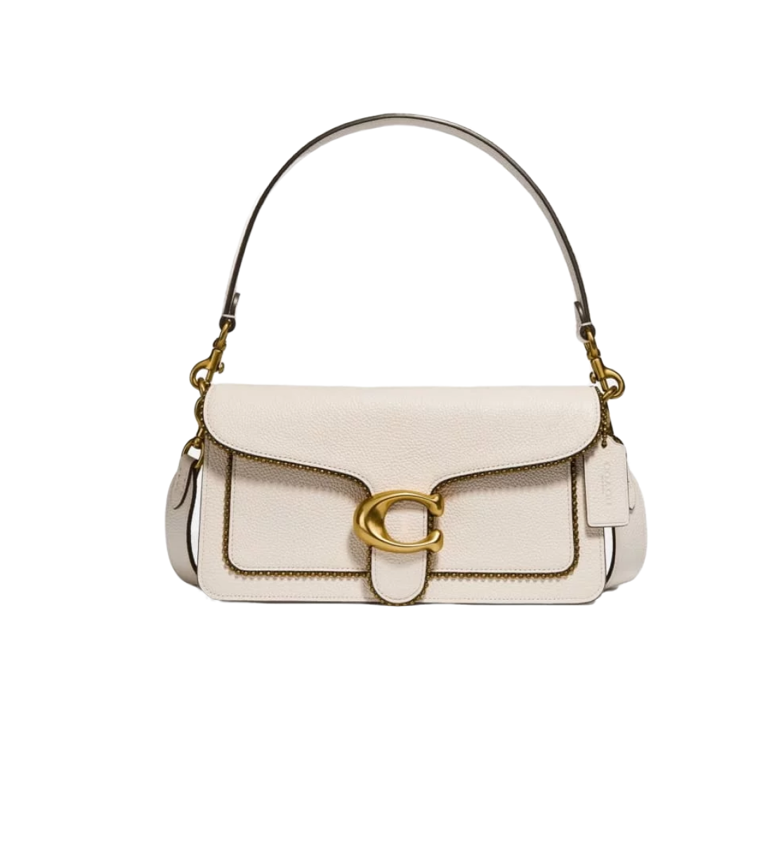 Tabby Shoulder Bag 26 With Beadchain Pewter/White