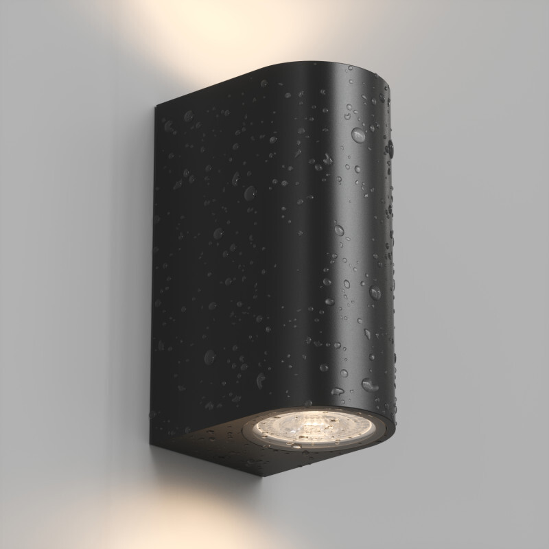 DK9791-BK Настенный уличный светильник NARVIK, IP44, 2хGU10 LED, до 15 Вт, черный, алюминий - вид 3