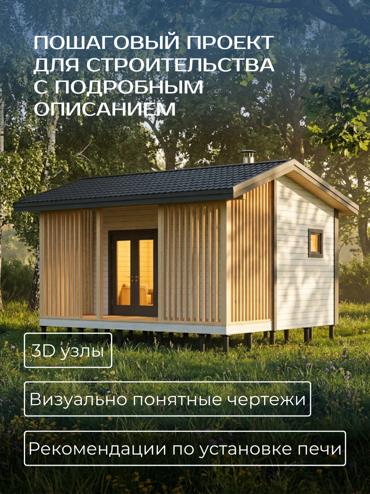 Проект бани с террасой 6х5,1м / Баня/ Ка — фото 3