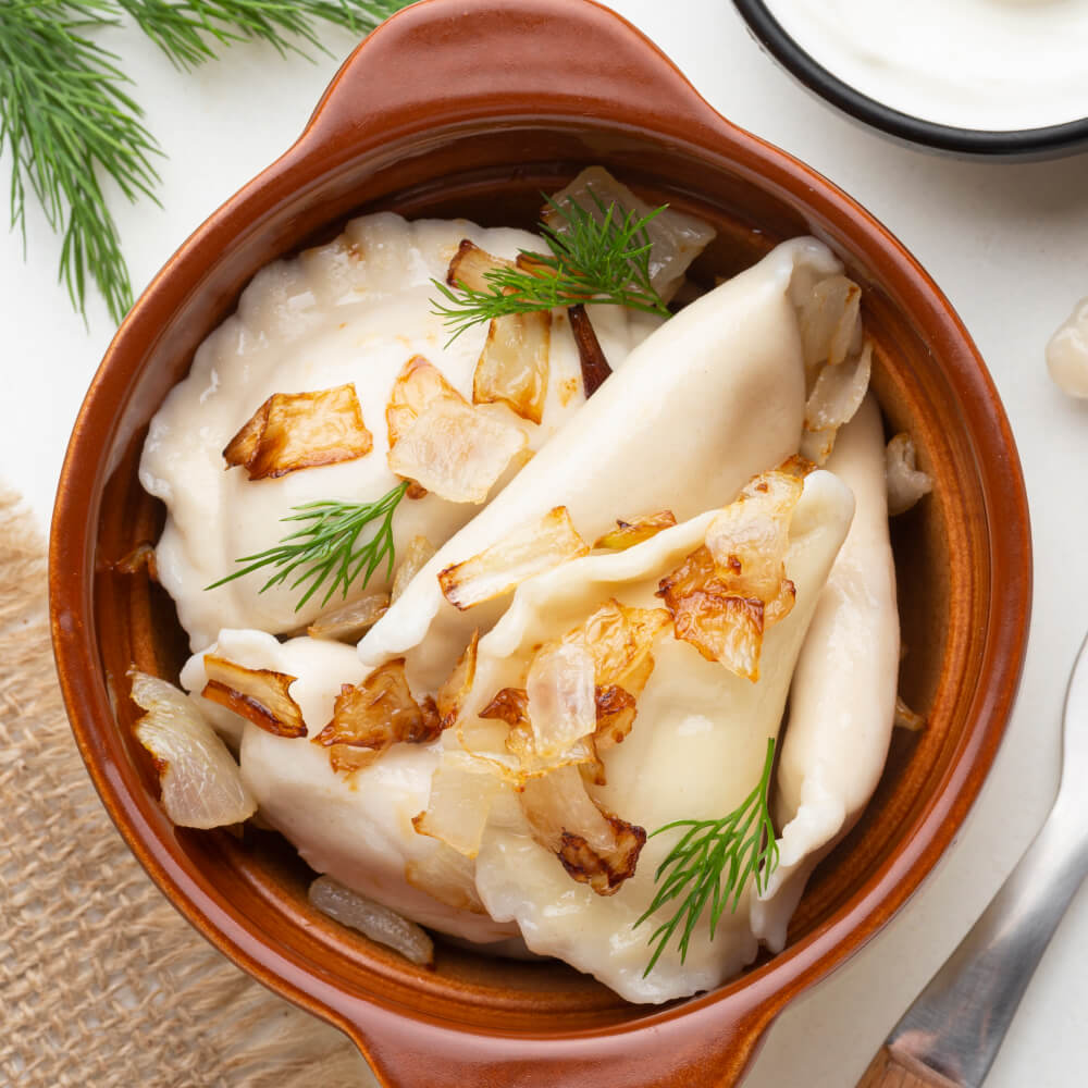 Вареники с сулугуни и шпинатом ручной работы | Доставка на дом | МясКо