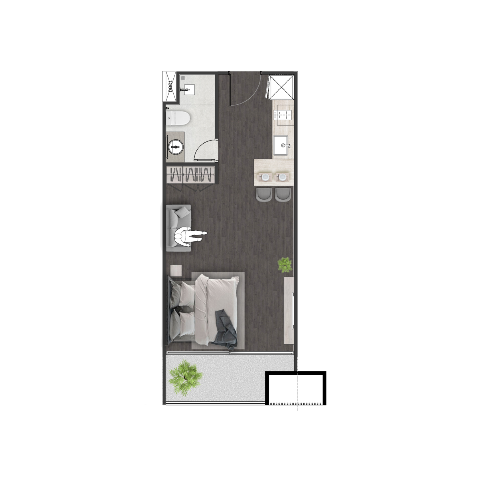 Unit 3503 — Studio · 39.6 m²