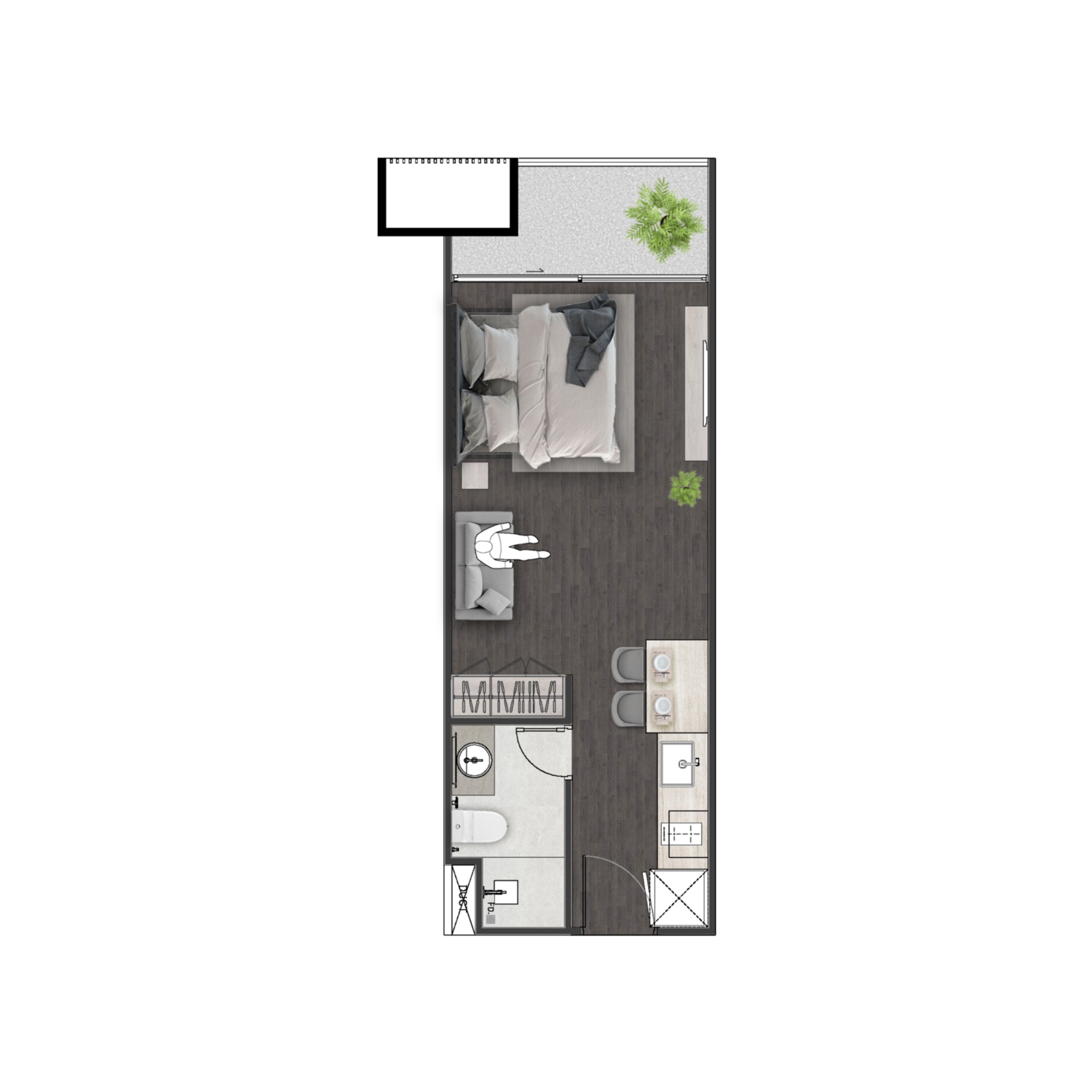 Unit 4603 — Studio · 35 m²