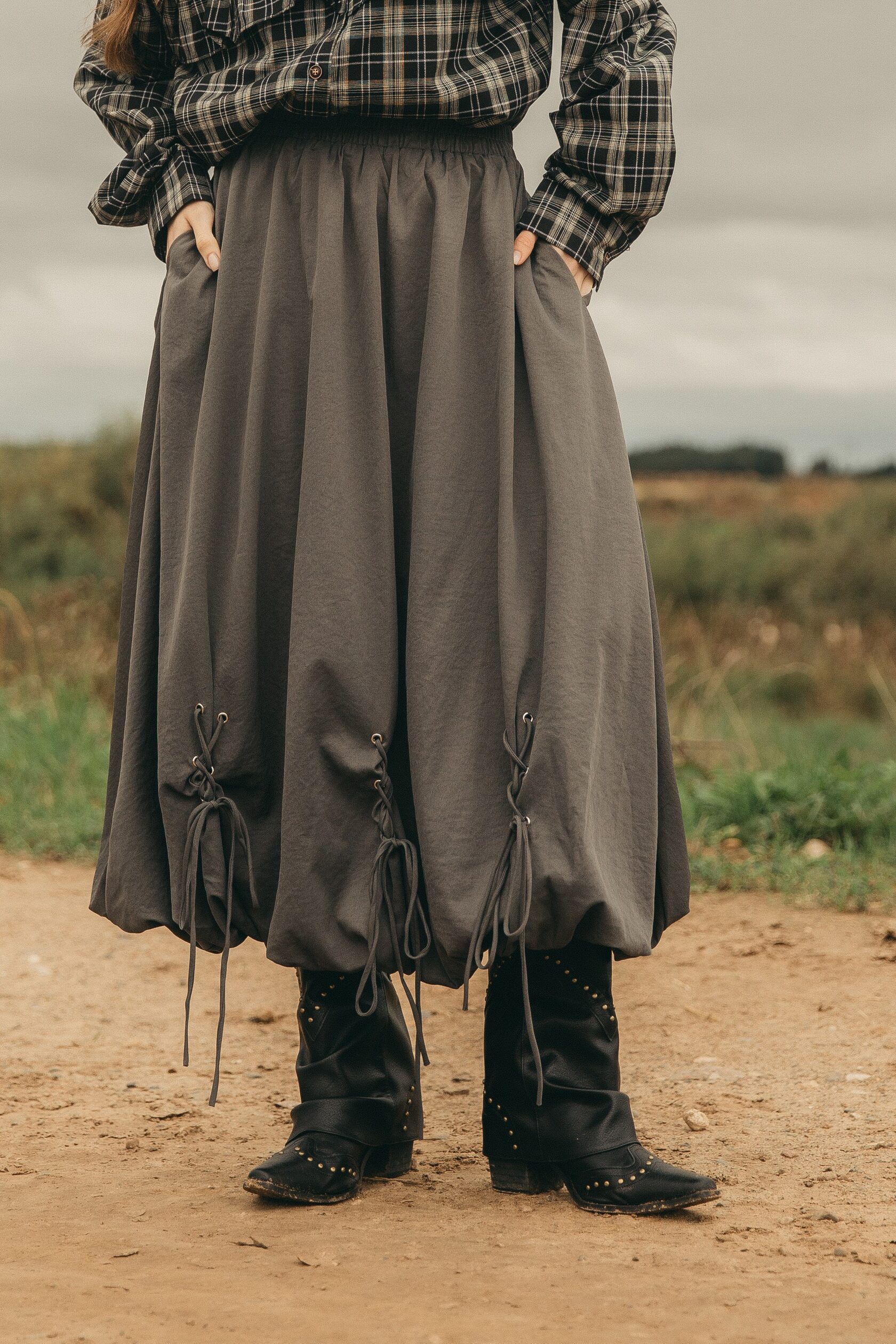 Юбка «Баллон» со шнуровкой