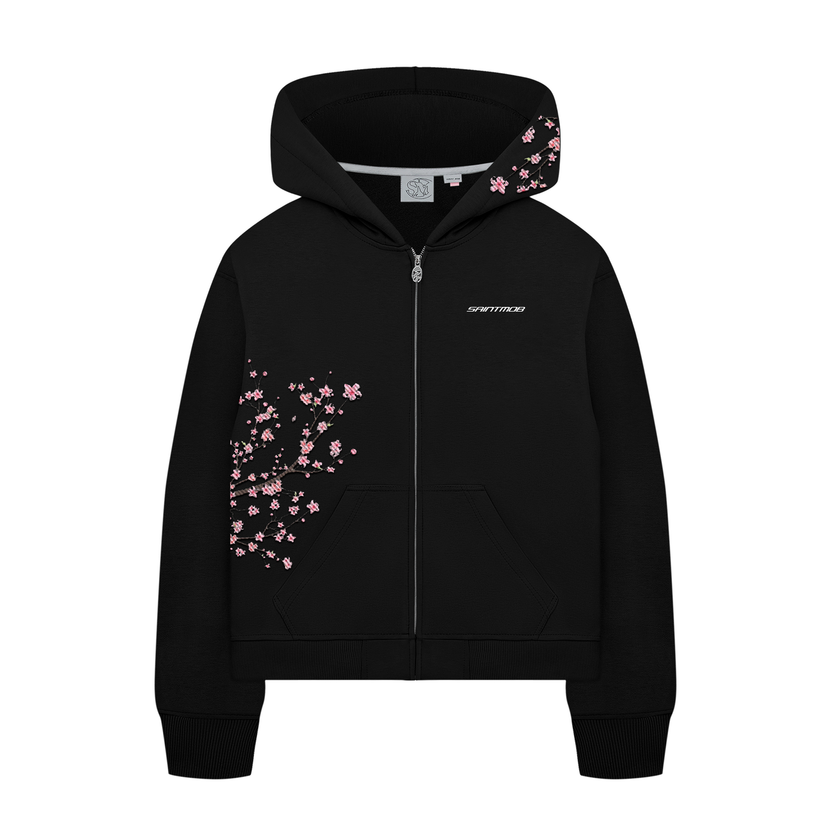 Hanami' Zip Hoodie Black