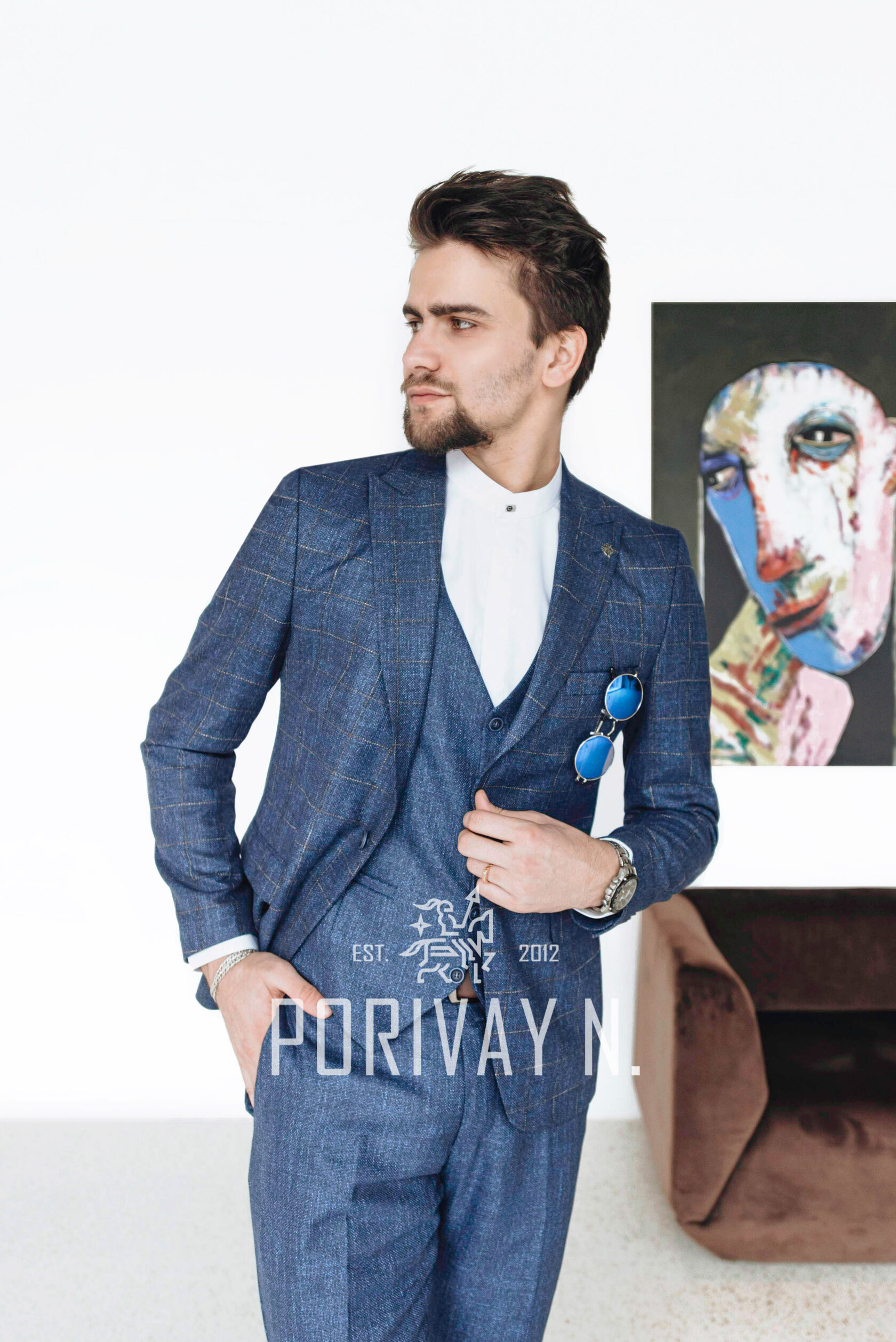 Костюм тройка в клетку RUGGER на прокат